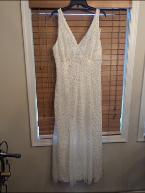 candalite white lace dress Pre-Owned Women's Candalite Petite Sleeveless Dress| White/Cream Sz.Ps